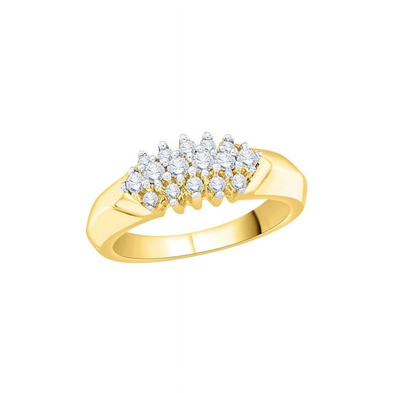 Diamond Fashion Ring in 14K Yellow Gold (1/3 cttw) (I-Color, SI3/I1-Clarity) (Size-6)