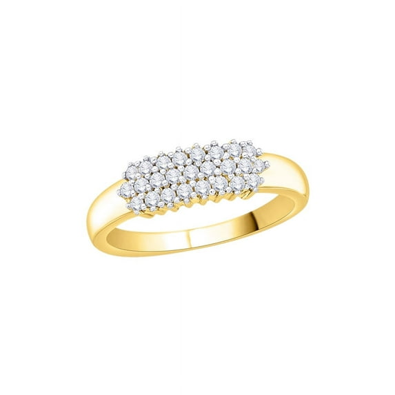Diamond Fashion Ring in 14K Yellow Gold (1/4 cttw) (I-Color, SI3/I1-Clarity) (Size-5)