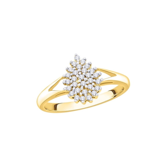 Diamond Fashion Ring in 14K Yellow Gold (1/4 cttw) (I-Color, SI3/I1-Clarity) (Size-9)