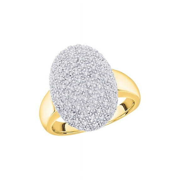 Diamond Fashion Ring in 14K Yellow Gold (1 cttw) (I-Color, SI3/I1-Clarity) (Size-8)