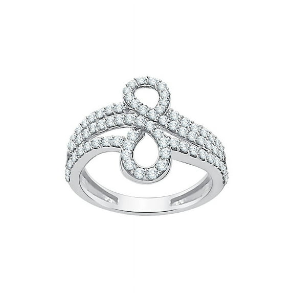 Diamond Fashion Ring in Sterling Silver (7/8 cttw) (I-Color, SI3-I1 Clarity) (Size-5)