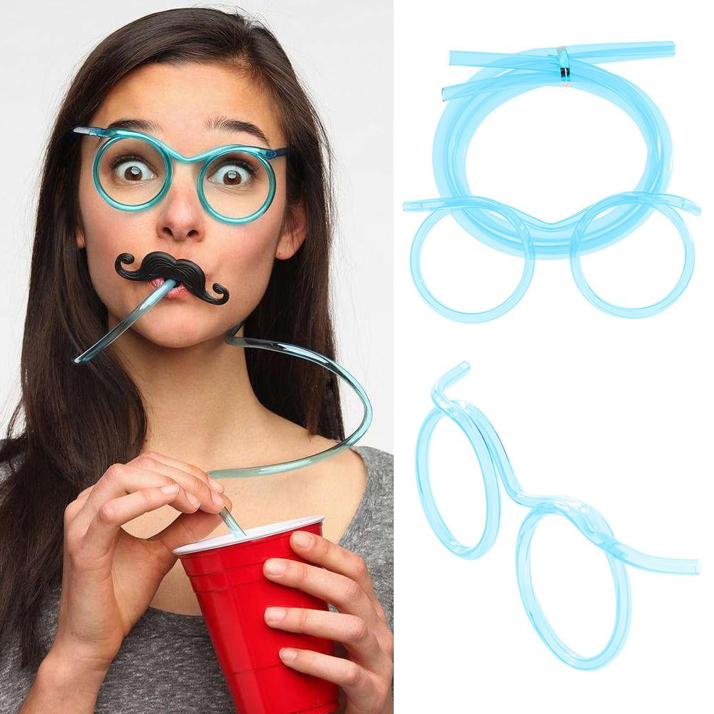 Diamond Flexible Soft Plastic Glasses Straw Kids Party Unique Drinking