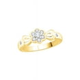 thumbnail image 1 of Diamond Floral Fashion Ring in 14K Yellow Gold (1/4 cttw) (I-Color, SI3/I1-Clarity) (Size-5), 1 of 2
