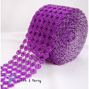 Craft and party Diamond Flower Shape Mesh Wrap Roll Faux Rhinestone Crystal Ribbon 4" x 10 yards (30 ft)