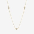 thumbnail image 1 of Diamond Flower Station Necklace in 14K Solid Gold for Women, 1 of 5