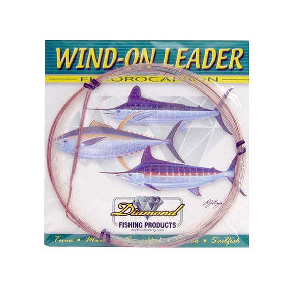 Diamond Fluorocarbon Wind-On Leaders 90Lb Clear 25', 90017
