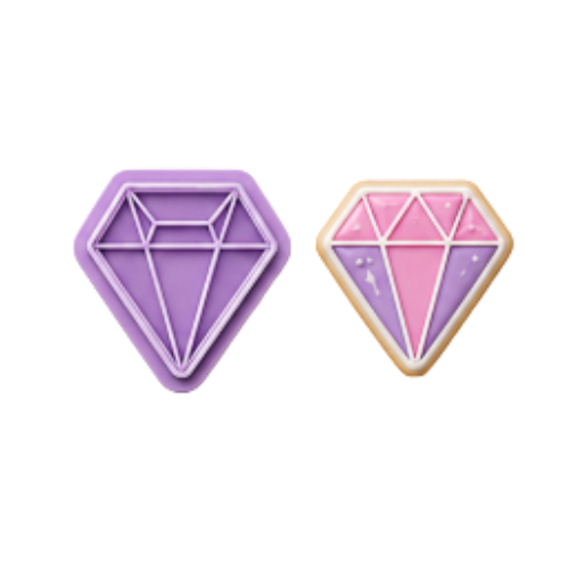 Diamond Gem Cookie Cutter & Embosser Set