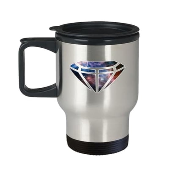 Diamond Gemstone Space Travel Mug - 14oz Portable Cup | Perfect Gift for Birthdays