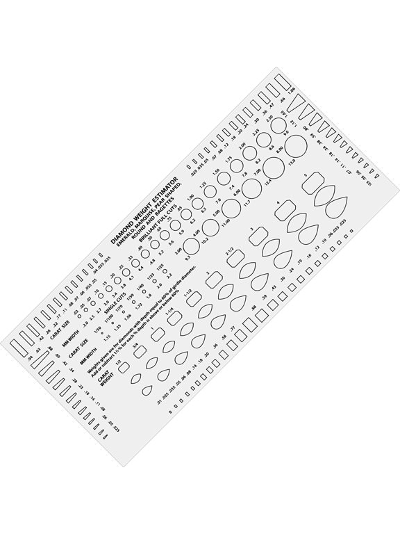 Diamond Gemstone Weight Gauge Gem Sizer Template Tool