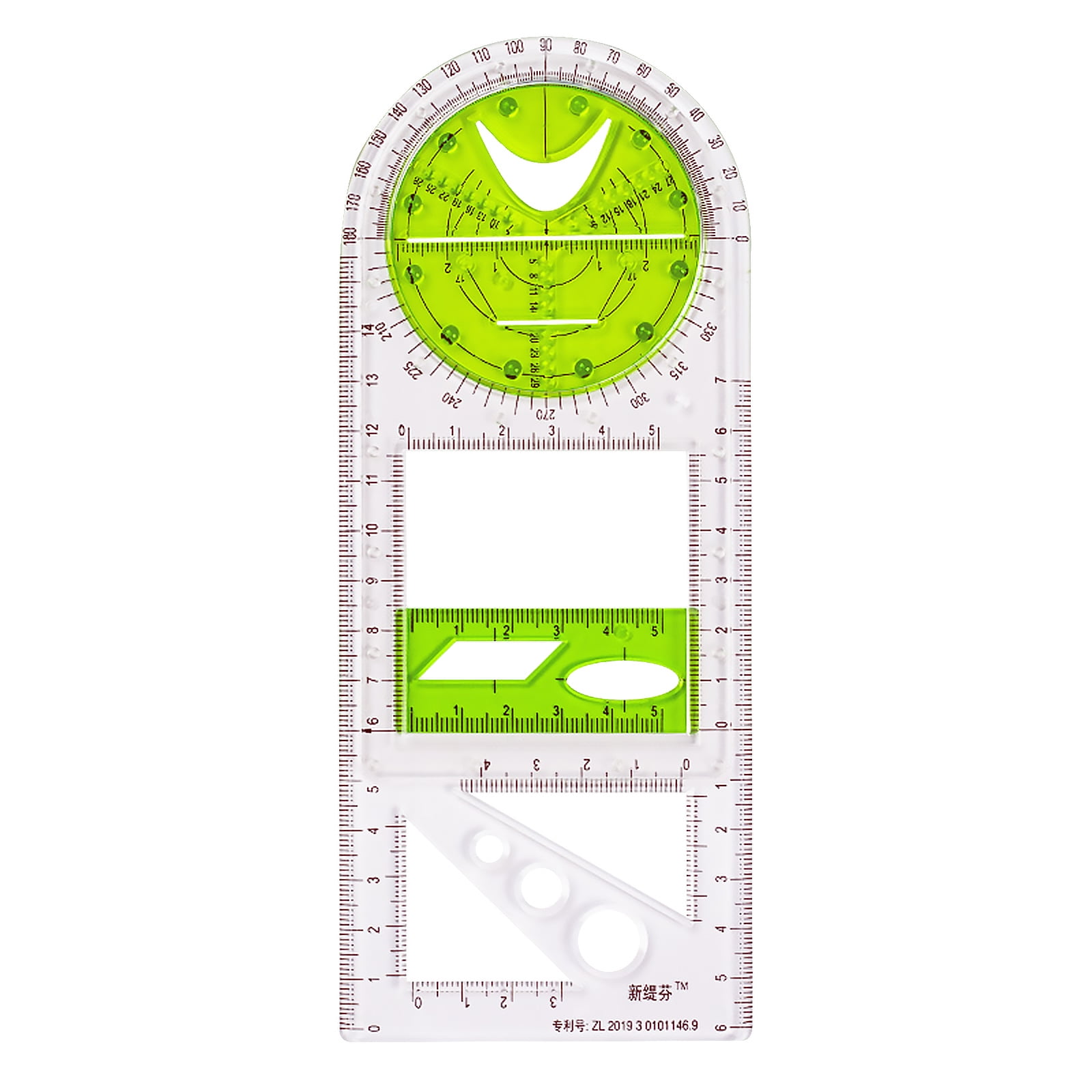 Diamond Geometric Ruler Drawing Template Measuring Draft Rulers (Clear ...