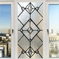 thumbnail image 1 of Diamond Geometry Stained Glass Window Film, 17.7 x 39.3 Inch Static Cling Privacy Film, Sun Blocking Removable Decor Glass Cover for Bathroom Living Room Home Decoration, 1 of 9