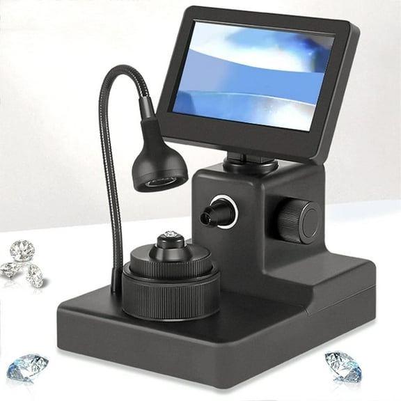 Diamond Girdle Viewer, LCD Digital Microscope with 4.3Inch LCD Screen and LED Fill Light, 50-1000X Magnification, Accurate Identification, for Jewelry