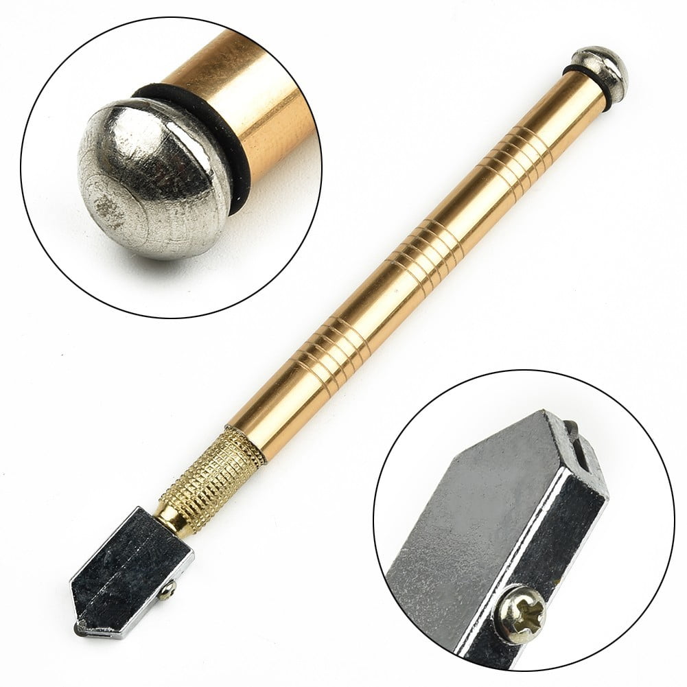 Diamond Glass Cutter Tool with Anti-Skid Handle 175mm Steel Blade Cutting Range 5-12mm for Glass Minerals Diamonds