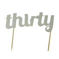 thumbnail image 1 of Diamond Glitter "Thirty" Cake Topper, Silver, 4-1/2-Inch, 1 of 1
