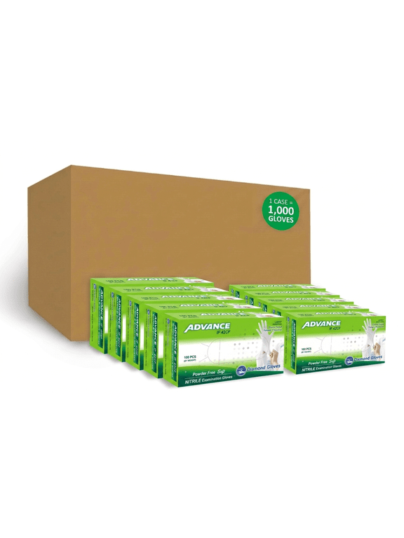Powder-Free Nitrile Exam Gloves, White, Extra Small, 1000 Count, IF42CF
