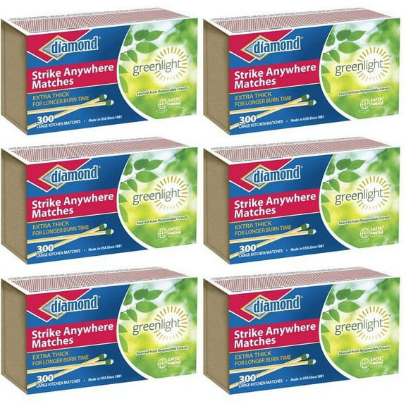 Diamond Green Light Technology Strike Anywhere Matches Outdoor Adventure Kit 300 Count Pack