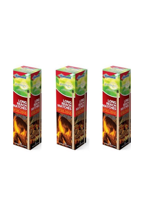 Greenlight Long Reach Matches Extra Long 75 Count 3 Packs