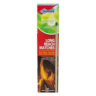 Diamond Greenlight Long Reach Matches, Large Strike on Box Style, 75 Count Ignitions 9.5" Long