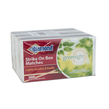 Diamond Greenlight Strike On Box Matches - Small Wooden Kitchen Matches, 320 Count