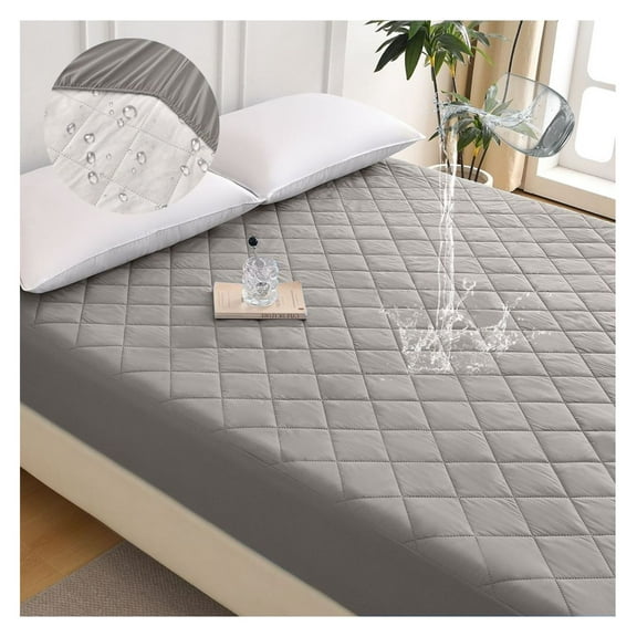 Diamond Grid Mattress Protector, Waterproof Bed Cover - Queen Size - Hypoallergenic, Dust Mite Proof - Cooling Breathable Fitted Sheet for Mattress Protection