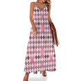thumbnail image 1 of Diamond Grid Pattern Sleeveless Dress Dresses Summer Elegant Dresses for Women Long Dress, 1 of 5