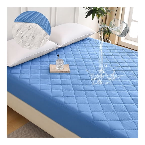 Diamond Grid Ultrasonic Waterproof Mattress Protector - Bed Bug Proof, Hypoallergenic - Twin Size, Breathable Fitted Sheet Cover