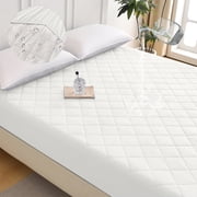 Diamond Grid Ultrasonic Waterproof Mattress Protector White Size T