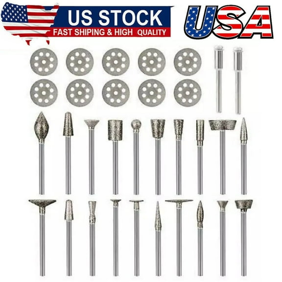 Diamond Grinding Cutting Carving Bit Set For Dremel Rotary Tool Stone Tile Glass