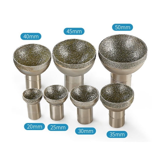 Diamond Grinding Head For Jade Amber Stone Beeswax Coarse Grinding Bit Spherical Concave 20 50Mm Head Diameter 20Mm Fangkenuo