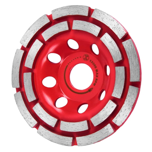 Diamond Grinding Wheel 4 1/2 inch for Angle Grinder, Concrete Grinding Wheel 18 Segments, Cup Grinding Wheel, Double Row Diamond Cup Wheel for Grinding Concrete, Cement, Masonry - Medium Bond