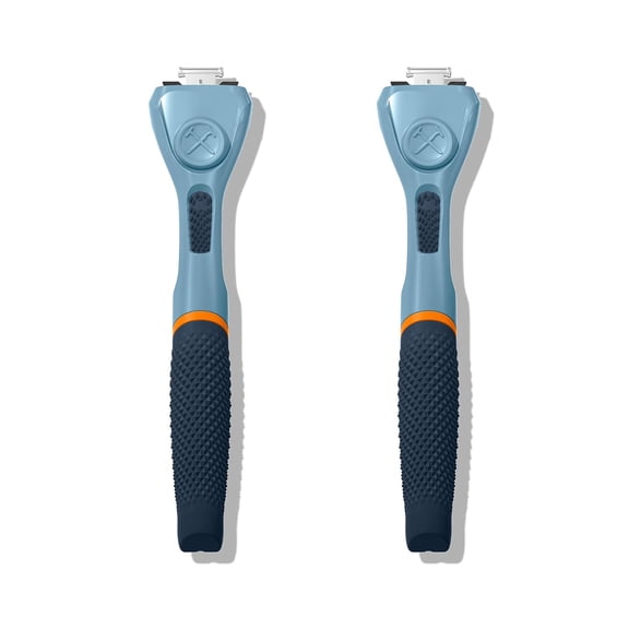 Dollar Shave Club Diamond Grip Textured Handle Blue Razor Handle (2ct)