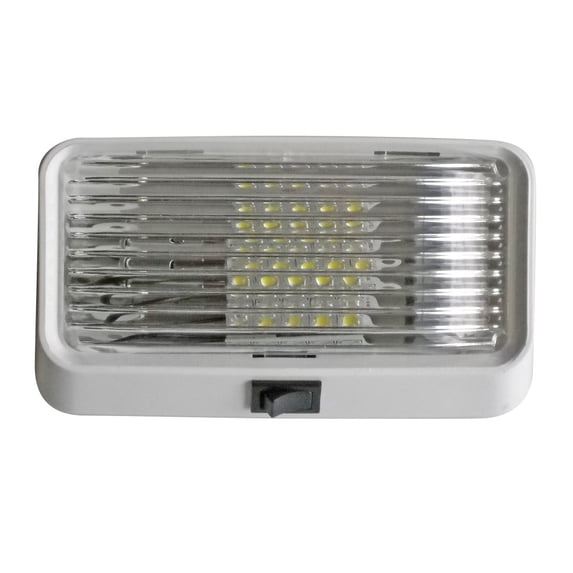 Diamond Group 52723 Rectangular LED Porch Light White with Clear Lens