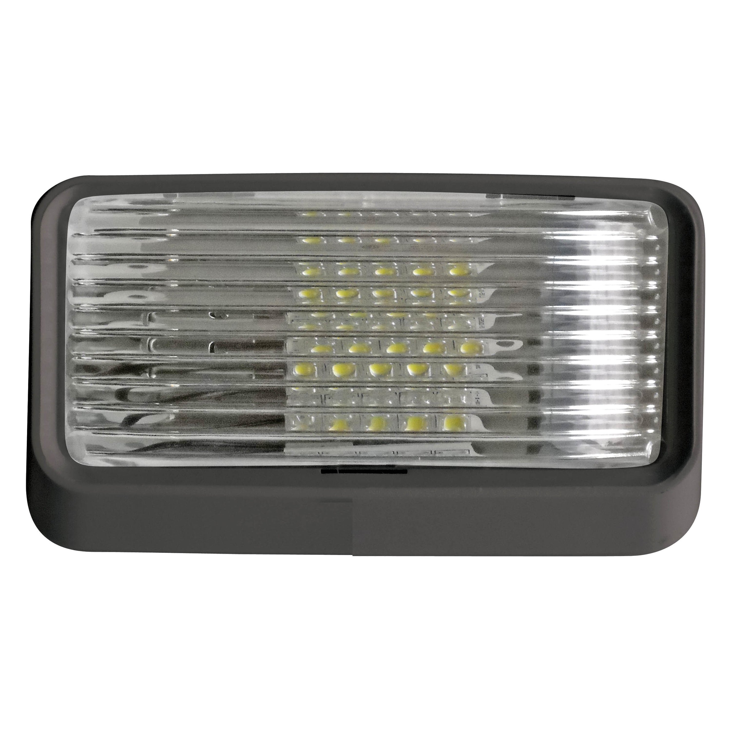 Black LED Security Utility Porch Light with Clear Lens