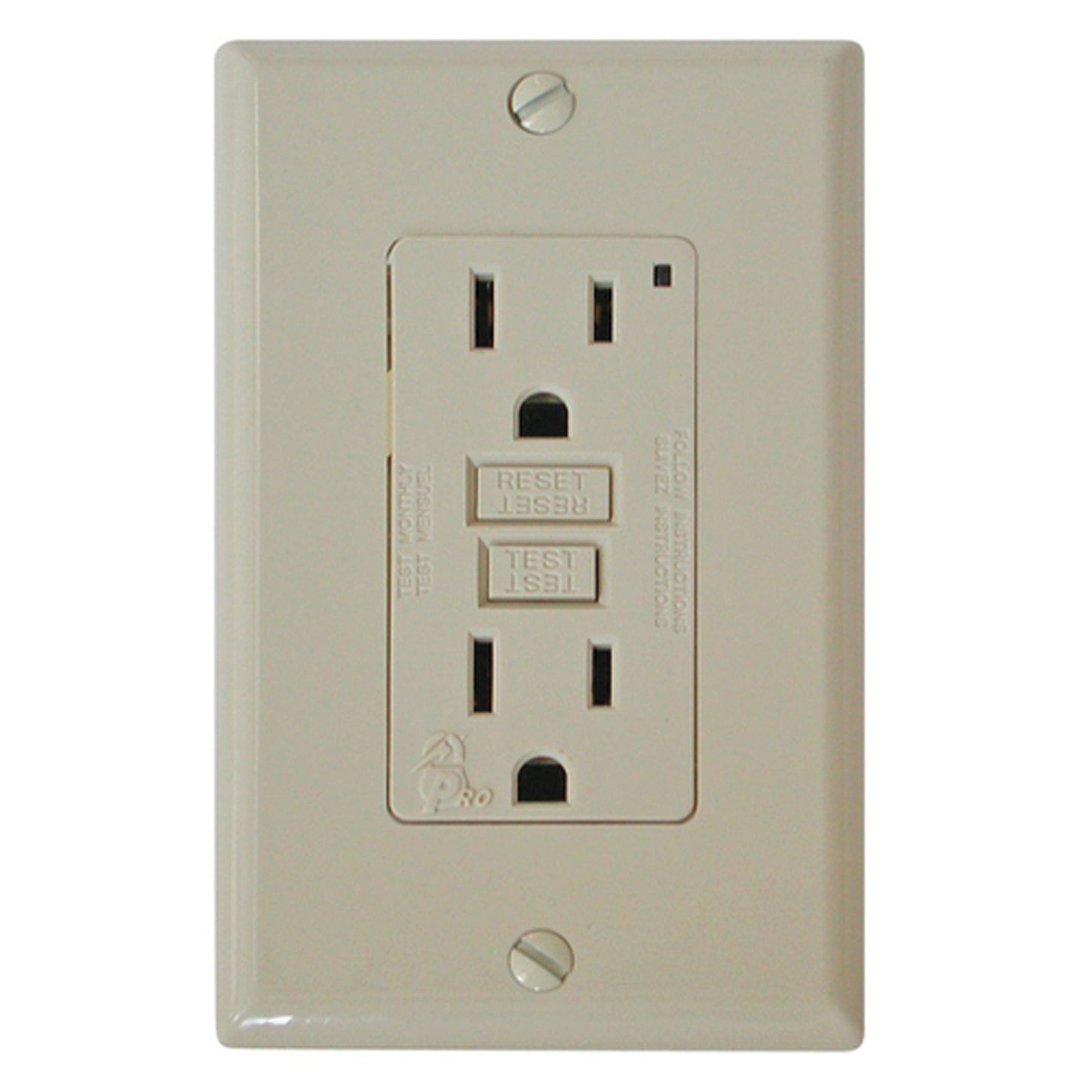 Diamond Group DG15VVP GFI Receptacle with LED Indicator Light - 15A, 120V, Ivory