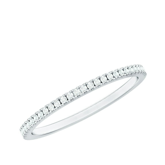 Rosec Jewels Diamond Half Eternity Stackable Ring for Women (HI-SI Quality), 10K White Gold, US 3.50