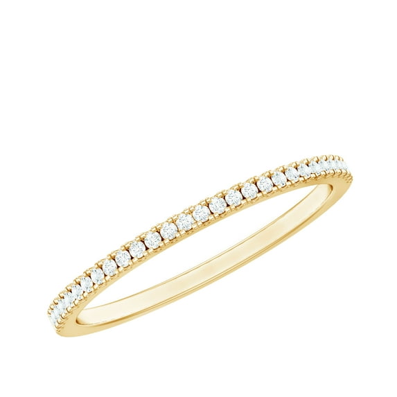 Rosec Jewels Diamond Half Eternity Stackable Ring for Women (HI-SI Quality), 18K Yellow Gold, US 4.00