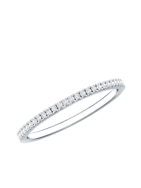 Diamond Half Eternity Stackable Ring for Women (HI-SI Quality), 925 Sterling Silver, US 4.00