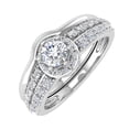 thumbnail image 1 of Diamond Halo Bridal Ring Set in 14K White Gold (5/8 cttw) (Ring Size 5), 1 of 5