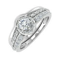 thumbnail image 1 of Diamond Halo Bridal Ring Set in 14K White Gold (5/8 cttw) (Ring Size 6.5) (I1-I2 Clarity), 1 of 5