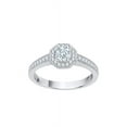 thumbnail image 1 of Diamond Halo Engagement Ring in 14K White Gold (1/2 cttw) (I-Color, SI3-I1 Clarity) (Size-9.5), 1 of 2
