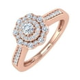 thumbnail image 1 of Diamond Halo Ring in 14K Rose Gold (0.40 Carat) - IGI Certified (Ring Size 5.25) (I1-I2 Clarity), 1 of 5