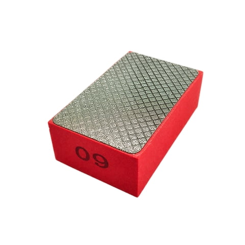 Diamond Hand Polishing Pad, High Grit Abrasive, 1 Pack 3.5 inch x 2.0 inch Red Handheld Sanding Block, for Tile Edge Trimming Glass Granite Quartz Stone Repair Grinding Smoothing and Polishing Use