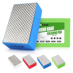 Diamond Hand Polishing Pads, 4PCS Diamond Sanding Block 60/120/240/400 Grit Diamond Hand Pads Foam Backing for Tile Glass Stone Marble Granite Ceramics Metal Wet&Dry