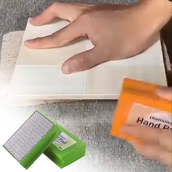 Diamond Hand Polishing Pads, Diamond Sanding Pads with Foam Backing, Sanding Block for Glass Wood Ceramic Marble Metal Tile Tools