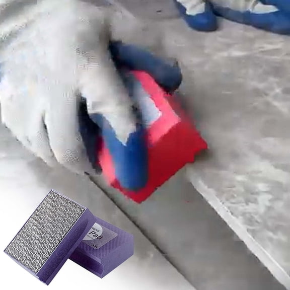 Diamond Hand Polishing Pads, Diamond Sanding Pads with Foam Backing, Sanding Block for Glass Wood Ceramic Marble Metal Tile Tools