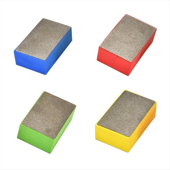 Diamond Hand Polishing Pads Tile Glass Abrasive Grinding Block Pad Stone Marble Ceramic Abrasive Sanding Disc Polisher,4 * Diamond hand polishing pad