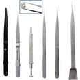 thumbnail image 1 of Diamond Handling Tweezers Set 6 Pcs Multi Shape Jewelry Gemstone Pick Up Tool, 1 of 4