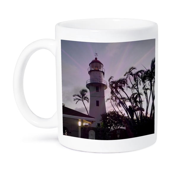 Diamond Head Lighthouse In Diamond Head Beach Park At Dusk, 15oz Mug