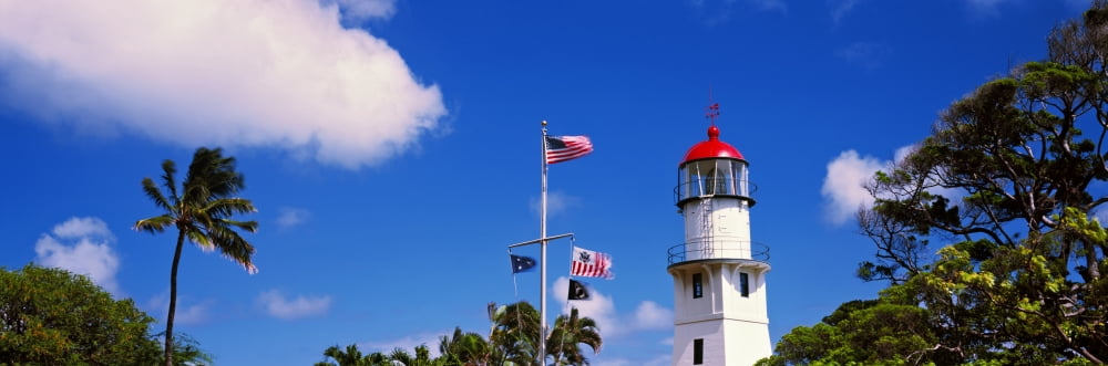 Diamond Head Lighthouse Oahu Hawaii USA Canvas Art - Panoramic Images (27 x 9)