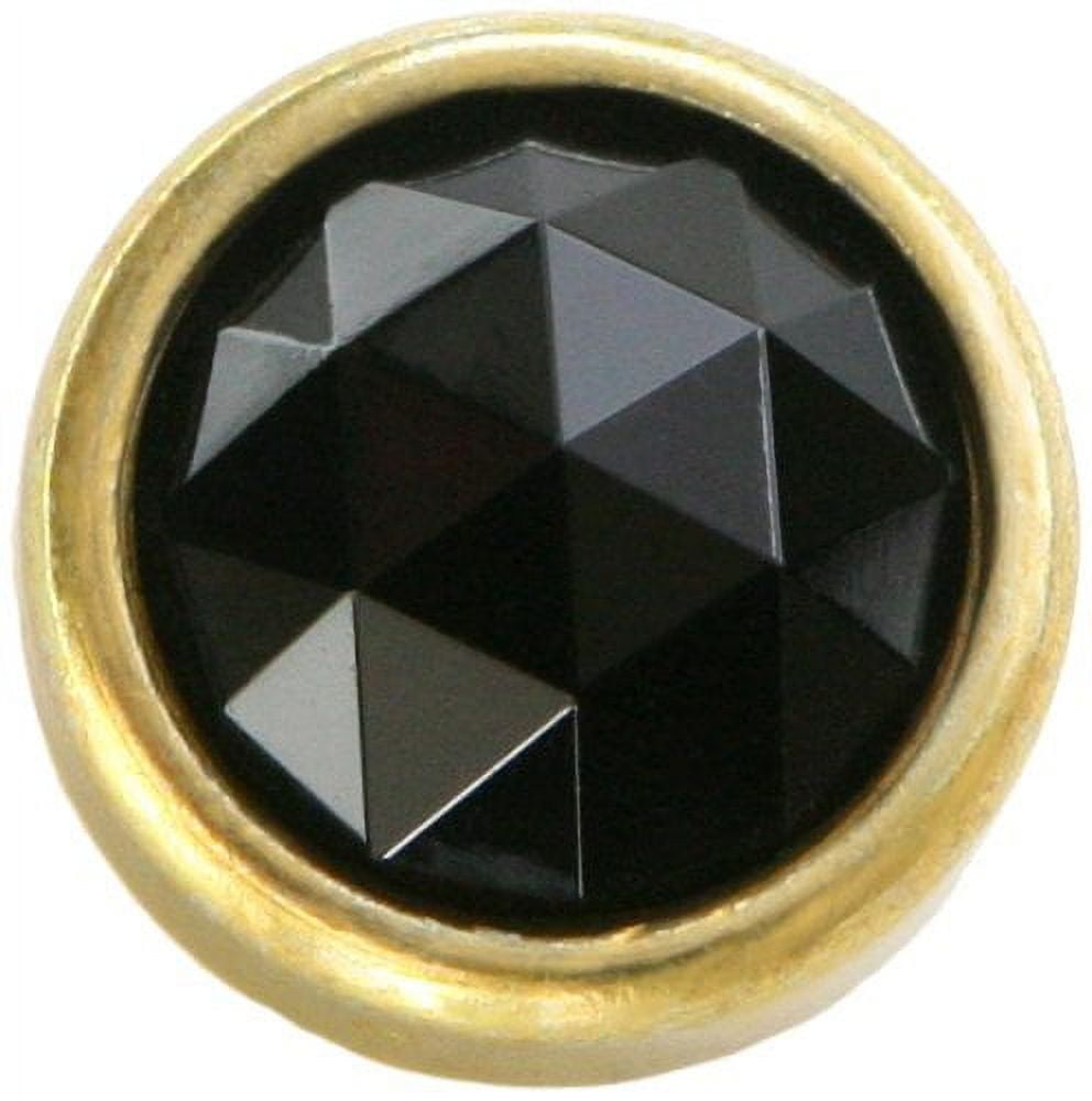 Diamond Head Upholstery Tack Crystal Stone, Black Diamond, 13mm in Gold